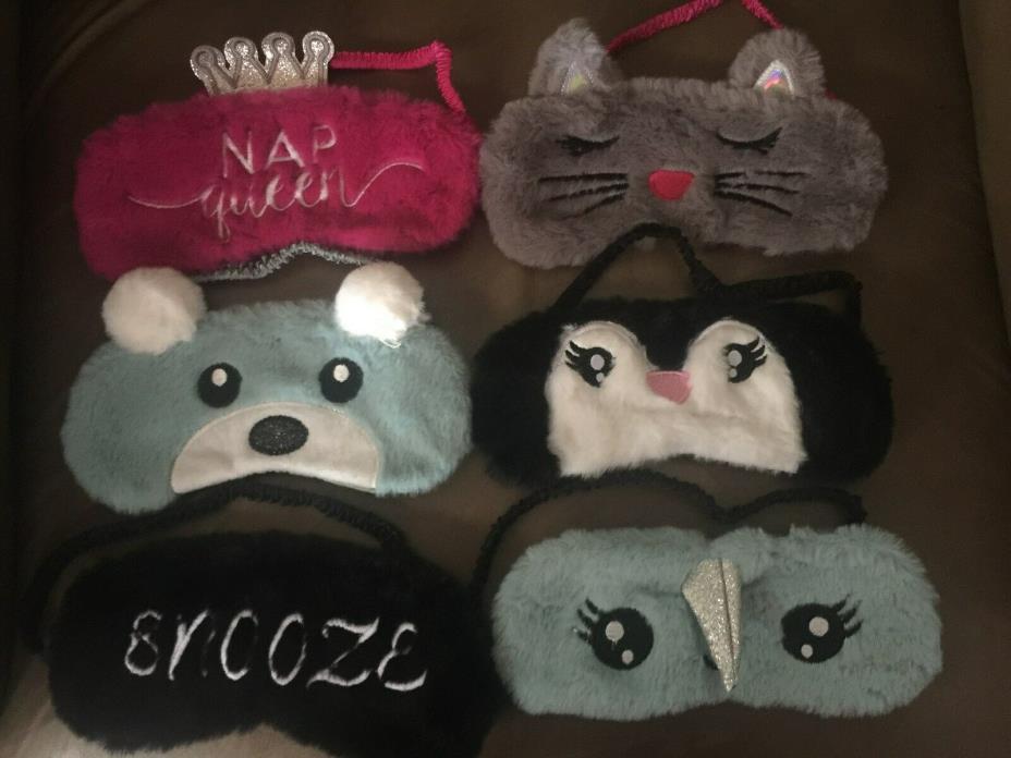 FURRY, WHIMSICAL SLEEP MASKS,PADDED, EMBROIDERED, SATIN ACCENTS 7