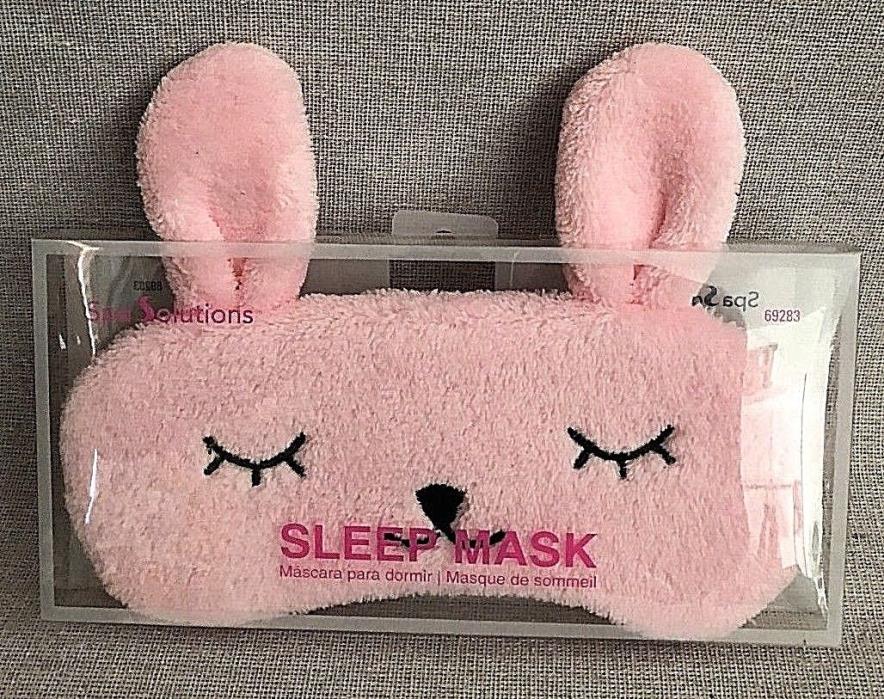 Spa Solutions Pink & Black Bunny Face Sleep Mask