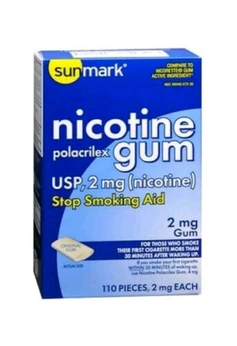 Lot of 3 Sunmark Nicotine Gum Stop Smoking 2 Mg Original Flavor Expires 2/2020