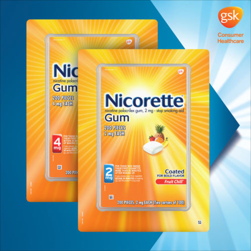 Nicorette Fruit Chill Gum, 200 Pieces