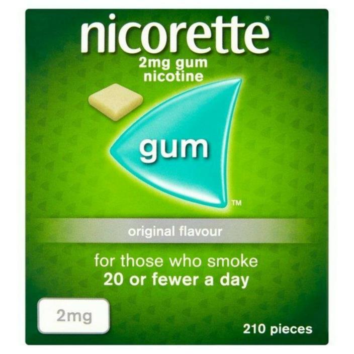 Nicorette Nicotine Gum, 2mg Original 210 pieces, NEW, 04/2021
