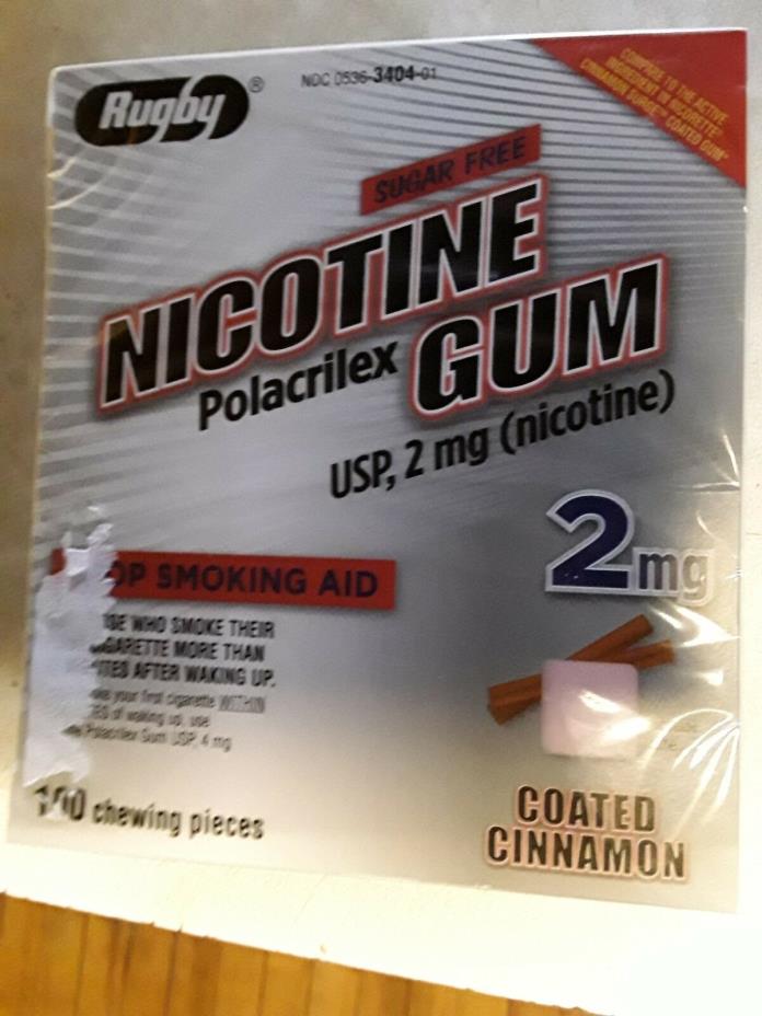 Rugby Nicotine Gum 2mg Coated Cinnamon 100 pieces