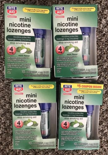 Mini Nicotine Lozenge 4mg Mint Stop Smoking Aid, 60 count. 06/2019 & Later