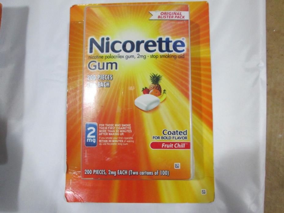Nicorette Nicotine Gum 2mg Fruit Chill Flavor 200 Pieces BRAND NEW SEALED