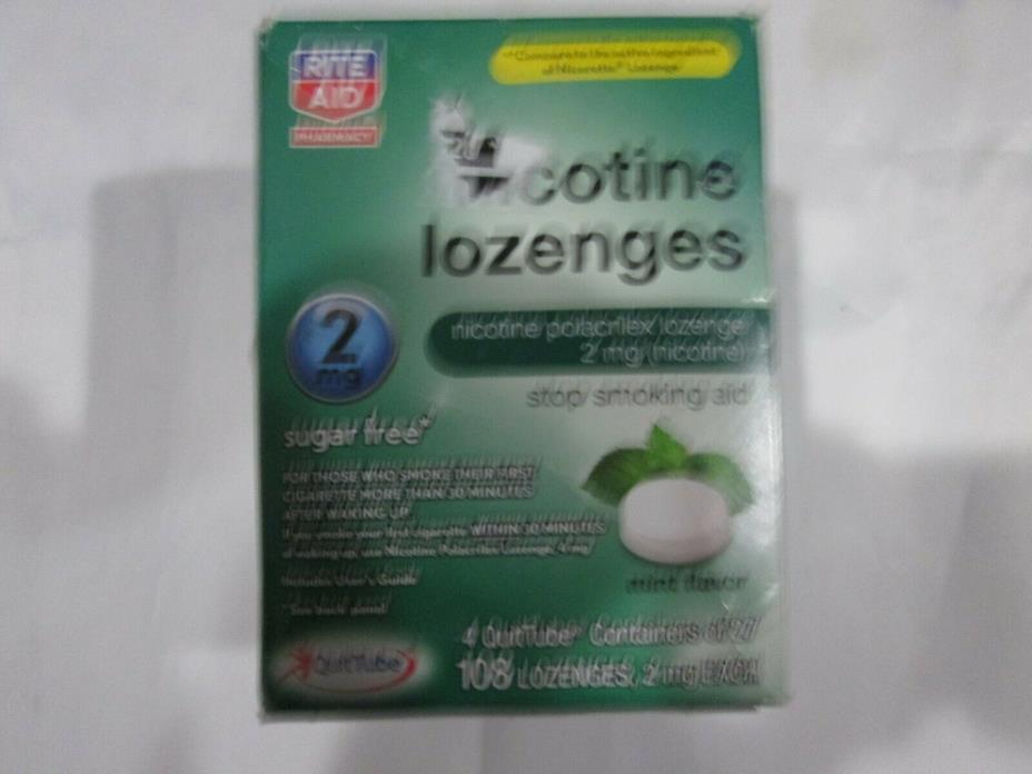 RITE AID NICOTINE LOZENGES 2MG 108 PIECES MINT FLAVOR EXP 05/2020 NEW
