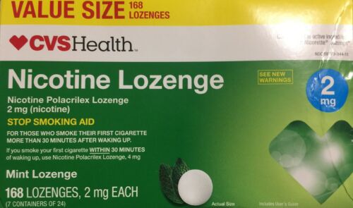 CVS Health Nicotine Lozenges, 2 MG, Mint flavor, 168 Lozenges, Ex.06/2018