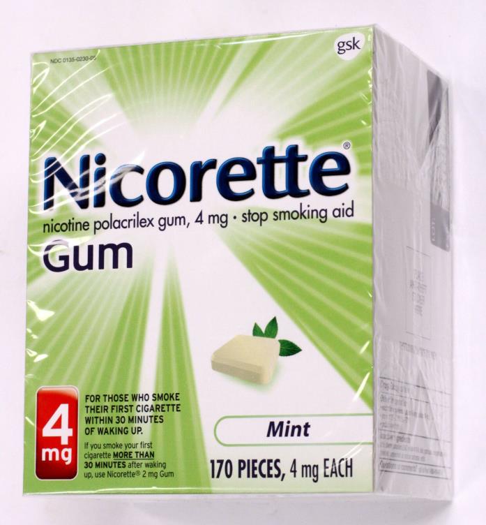 Nicorette 4mg Nicotine Gum Mint 170pcs exp 11/2020