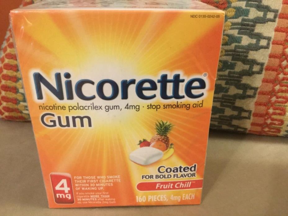 Nicorette Fruit Chill 4 mg Nicotine Polacrilex Gum 160Pcs Expiration 2/19