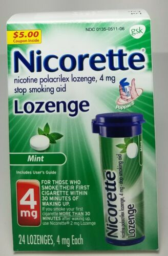 New Nicorette 4 mg Lozenges Mint - 24 ct
