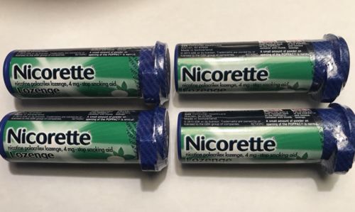 Nicorette Nicotine Lozenge Stop Smoking 4mg Mint (4 containers of 24) 96 count