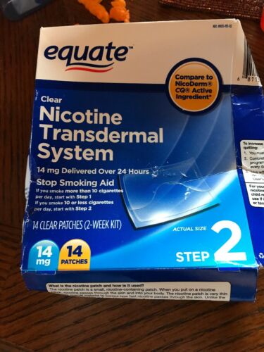 Equate Step 2 Clear Nicotine Transdermal System, 14mg, 14 Count  Patches 09/2019