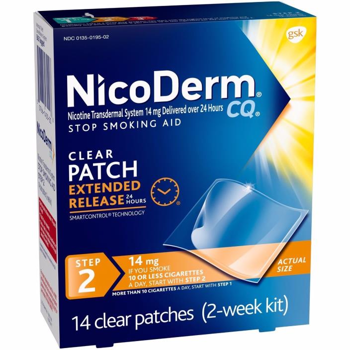 NICODERM CLEAR PATCH-STEP # 2-LOT OF 2-28 TOTAL PATCHES-FREE SHIPPING-IN DATE