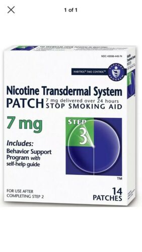 3 Boxes Habitrol Nicotine Transdermal Patch 7 mg Stop Smoking Aid, Step 3 14 ea