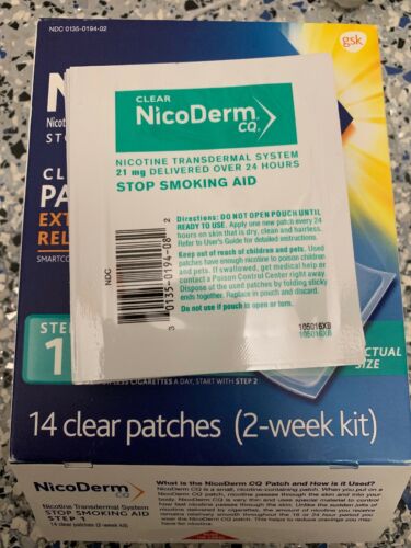 NICODERM CQ Step 1 Clear Nicotine Patch - 21mg - 14 Count Exp 2020 No Box