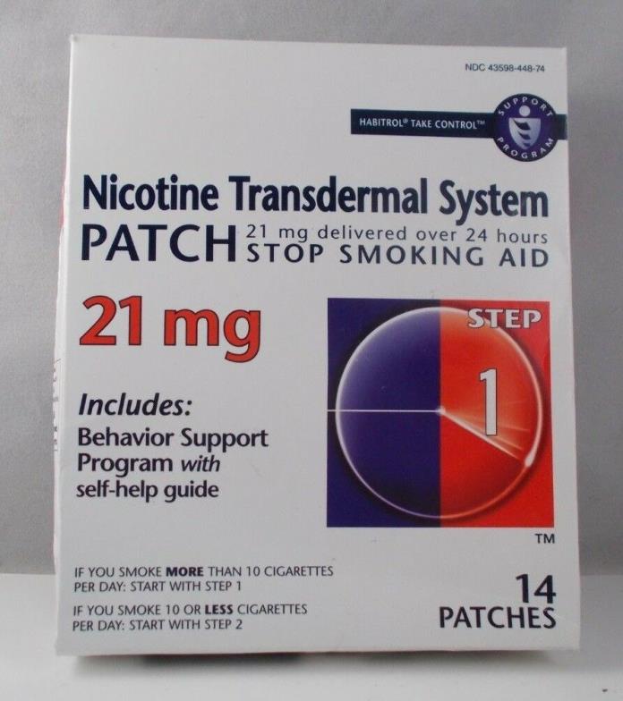 Nicotine 14 Patches 21 mg Delivered over 24 Hours Stop Smoking Aid~2 Boxes = 28