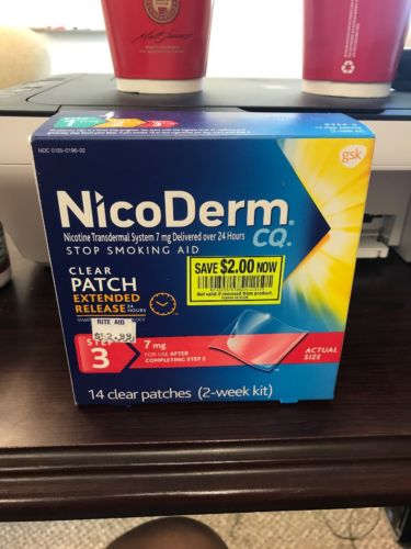 Nico Derm CQ STEP 3 PATCHES STOP SMOKING 14 PATCHES CLEAR 7mg 11/2018