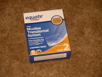 Equate Step 2 Clear Nicotine Transdermal System 14mg 14 STOP SMOKING PATCHES !!!