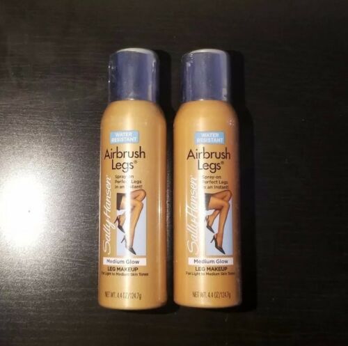 2 Bottle Sally Hansen Airbrush Legs Medium Glow 4.4oz Spray On Leg Makeup NEW B1