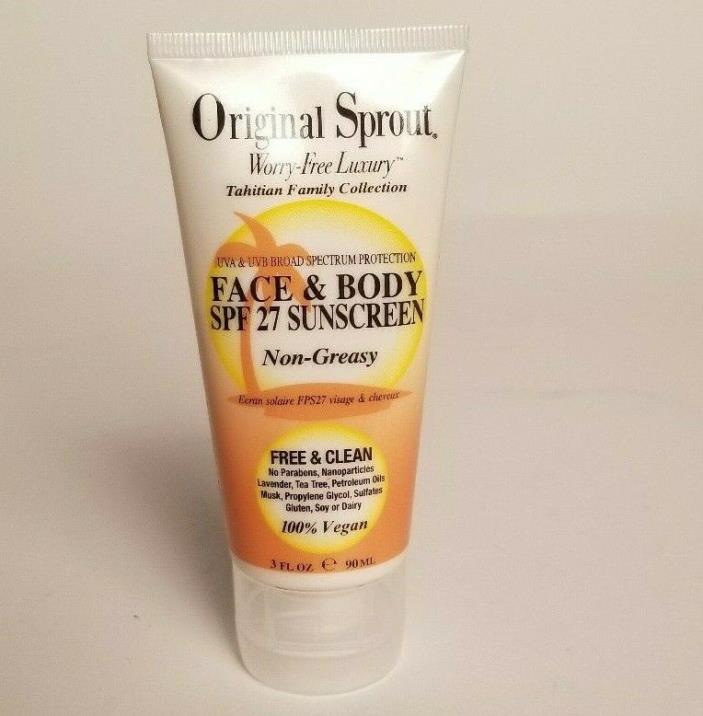 NEW Original Sprout Face & Body SPF 27 Sunscreen Vegan Organic Baby Gentle