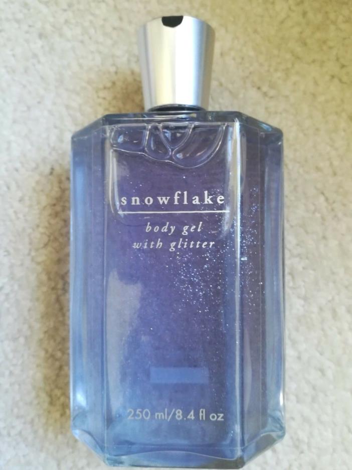 Pier One Snowflake Clear Body Gel with GLITTER Large 8.4 oz Glass Bottle