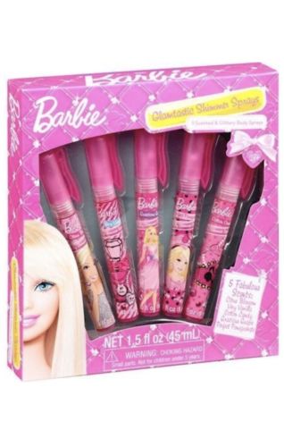 NWT Barbie Body Glamtastic Shimmer Sprays Pack Of 5 Scents Cotton Candy Grape