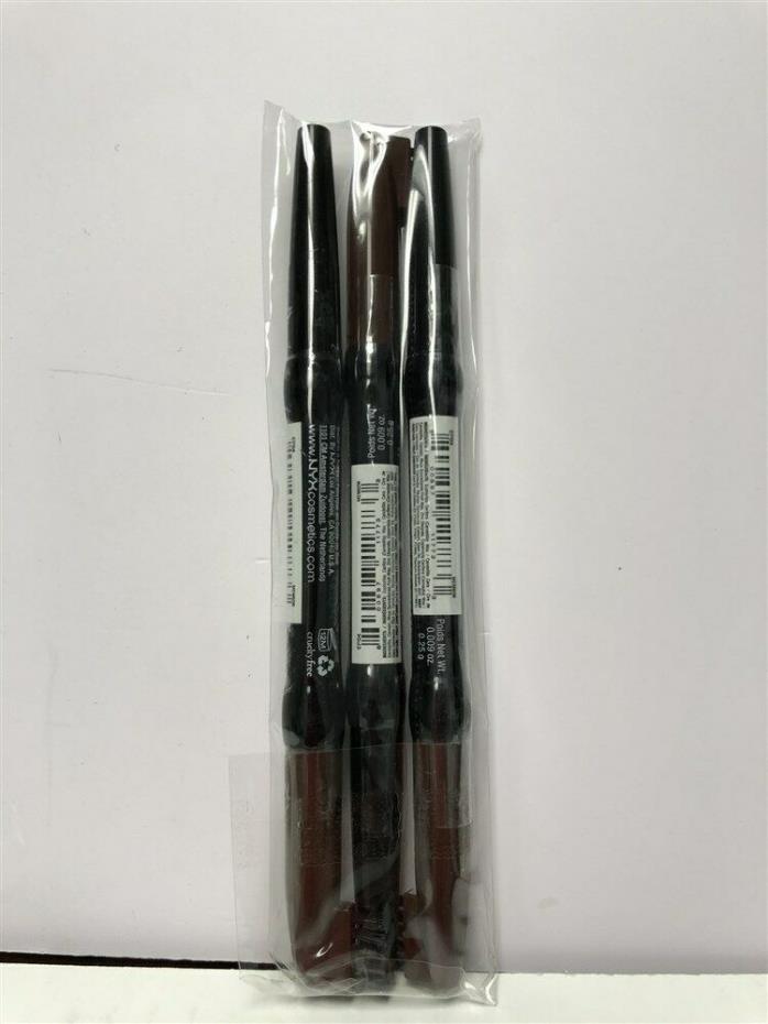 3x NYX Cosmetics Auto Eyebrow Pencil EP04 Brown, Brand New Sealed!