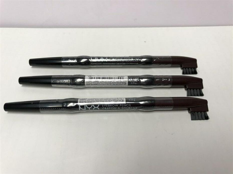 3x NYX Cosmetics Auto Eyebrow Pencil EP05 Dark Brown, Brand New Sealed!