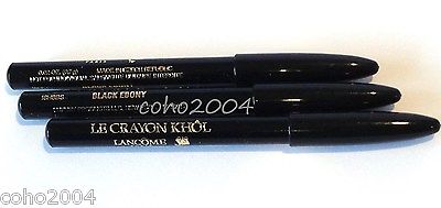 3 x Lancome Le Crayon Khol EyeLiner Pencil * Black Ebony * Travel Size 0.7g Each