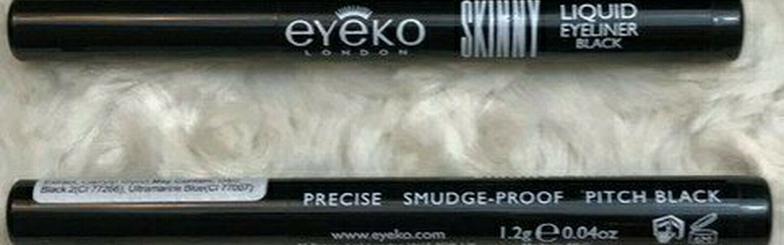 2X Eyeko London Skinny Liquid Eyeliner ~ Black ~ Travel .04oz ~ BRAND NEW !!
