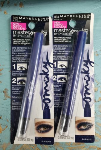 2X Maybelline Master Smoky by Eyestudio Mechanical Pencil 003 Blue Blaze