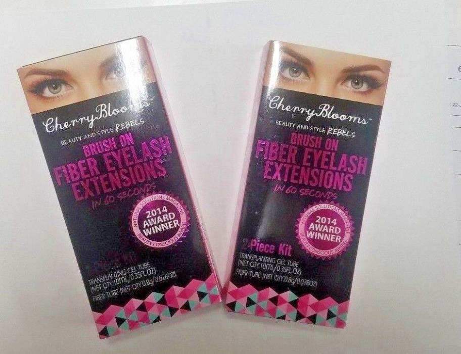 Cherry Blooms Eyelash Extensions Brush On Fiber Lashes Exp:01/2018 2 Pack