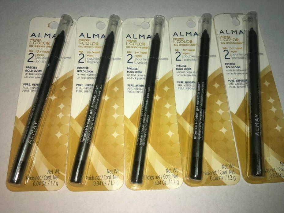 FIVE(5)  ALMAY INTENSE i-COLOR GEL SMOOTH LINER  No. 2  033 CHARCOAL  FREE SH