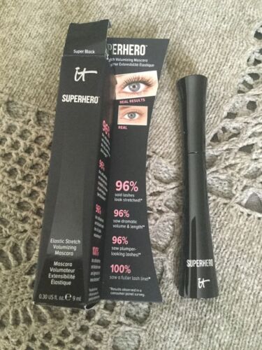 It Cosmetics Superhero Elastic Stretch Volumizing Mascara Full Size Black NIB