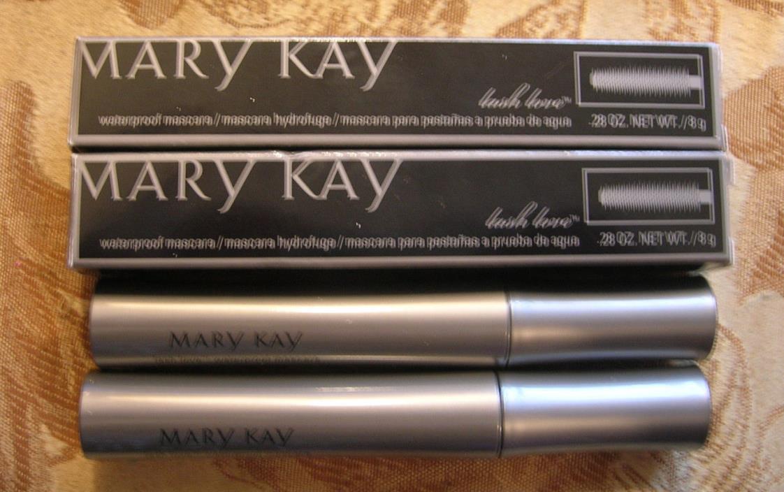 LOT OF 2 Mary Kay Lash Love Mascara  WATERPROOF BLACK New!! 044465 SHIPS FREE