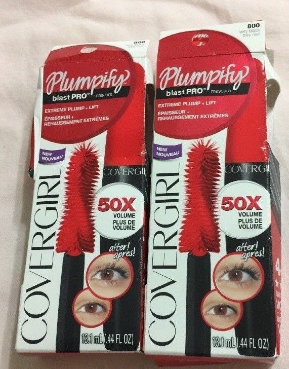 CoverGirl Plumpify Blast Pro Mascara 800 Very Black Lot Of 2 50X Volume