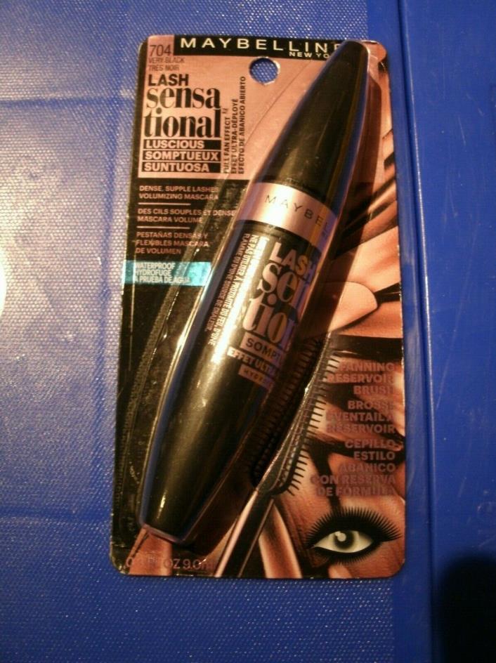 Maybelline Lash Sensational Luscious WATERPROOF Mascara #704 VERY BLACK