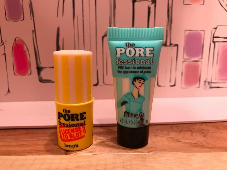 BENEFIT COSMETICS LOT! POREfessional Primer & License to Blot Powder! TRAVEL