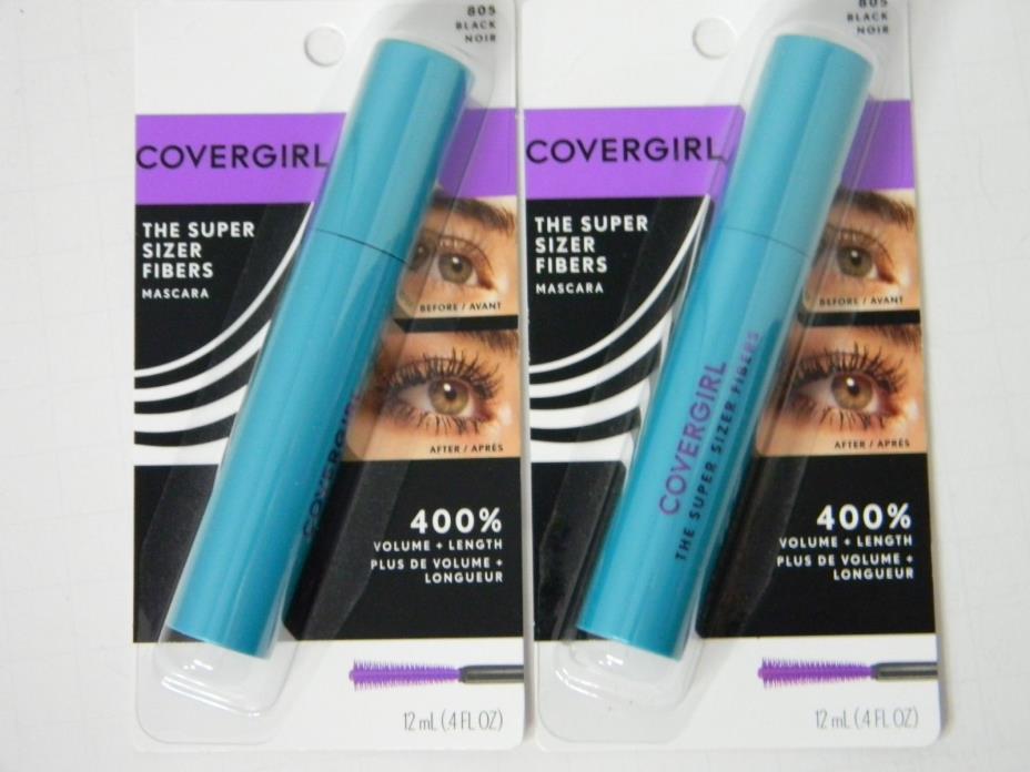 Covergirl The Super Sizer Fibers Mascara .4 fl oz 805 Black (2 Pack ).8 fl oz