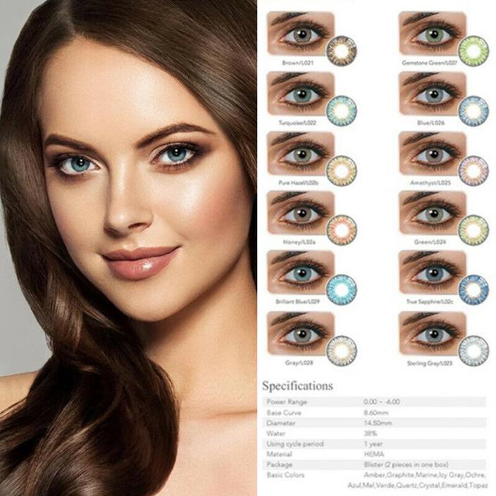 Vibrant COLOR Contacts Lenses Colorblends COZ-Play Cosmetic Makeup Eyewear 1YEAR