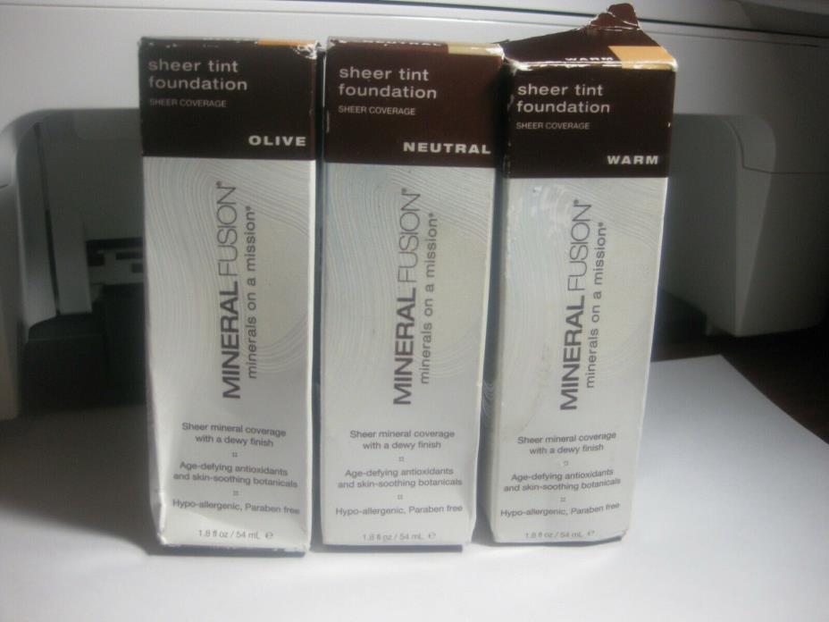 MINERAL FUSION minerals on a mission SHEER TINT FOUNDATION 1.8 oz NEW! YOU PICK!