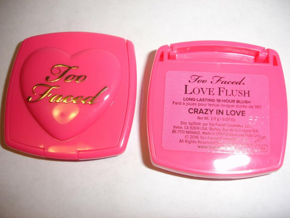 LOT of 2 Too Faced Deluxe Love Flush Blush Crazy in Love NEW .07 Buy More & Save