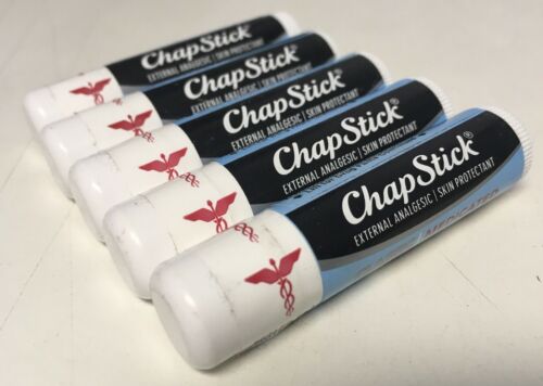 5 Pack - ChapStick, Classic Medicated Lip Balm 0.15oz Each Exp 10/18