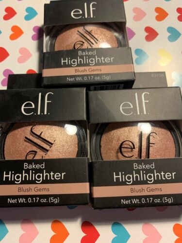 Lot of 3 ELF Studio Baked Highlighter Blush Gems 0.17 oz. Free Shipping