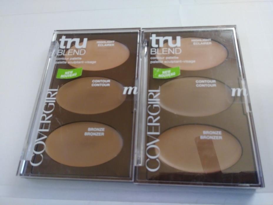 TWO PACK Covergirl truBlend Contour Palette MEDIUM 0.28 Oz Each New Sealed