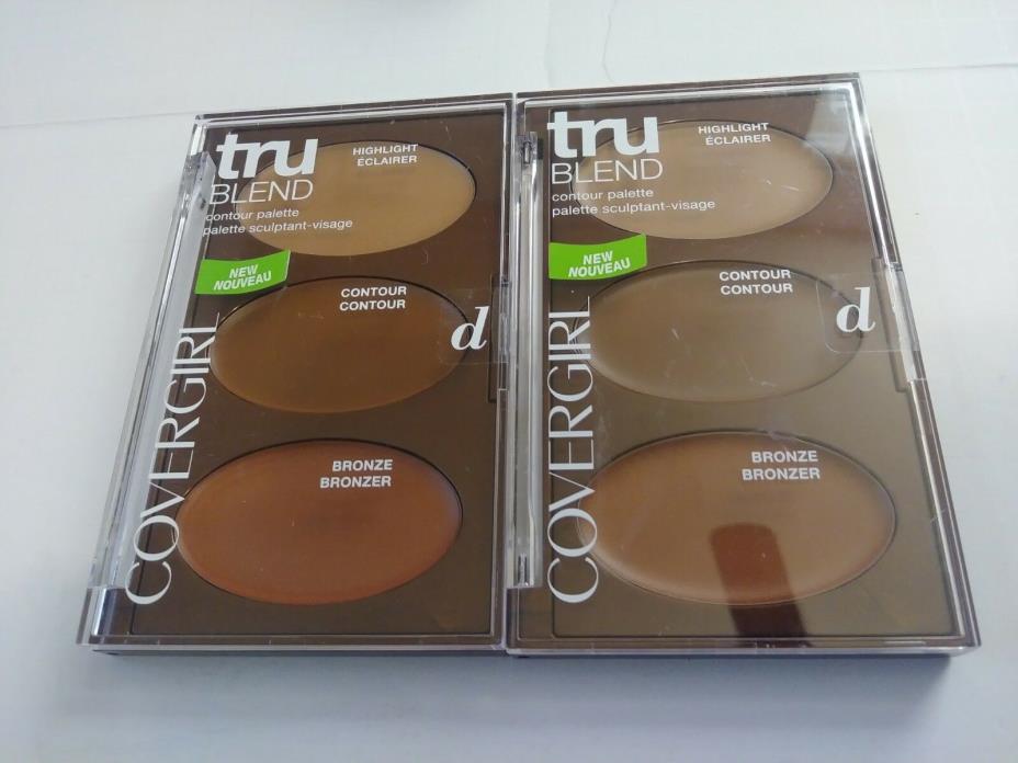 TWO PACK Covergirl truBlend Contour Palette Dark 0.28 Oz Each New Sealed