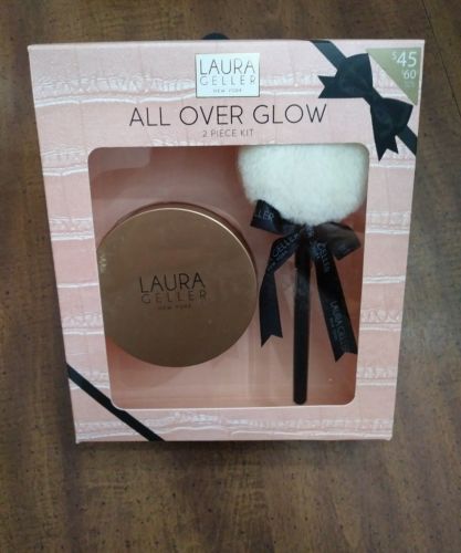Laura Geller All Over GLow 2 pc kit Baked Body Frosting Gilded Glow w applicator