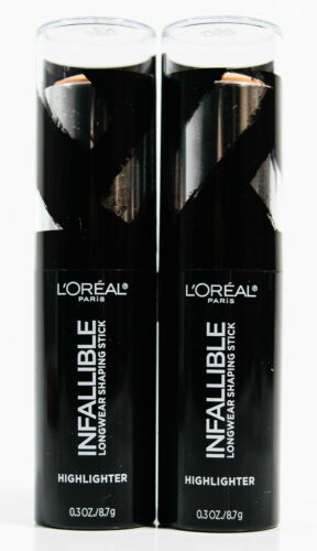 2 Loreal Infallible Longwear Shaping Stick Highlighter #42 GOLD IS COLD