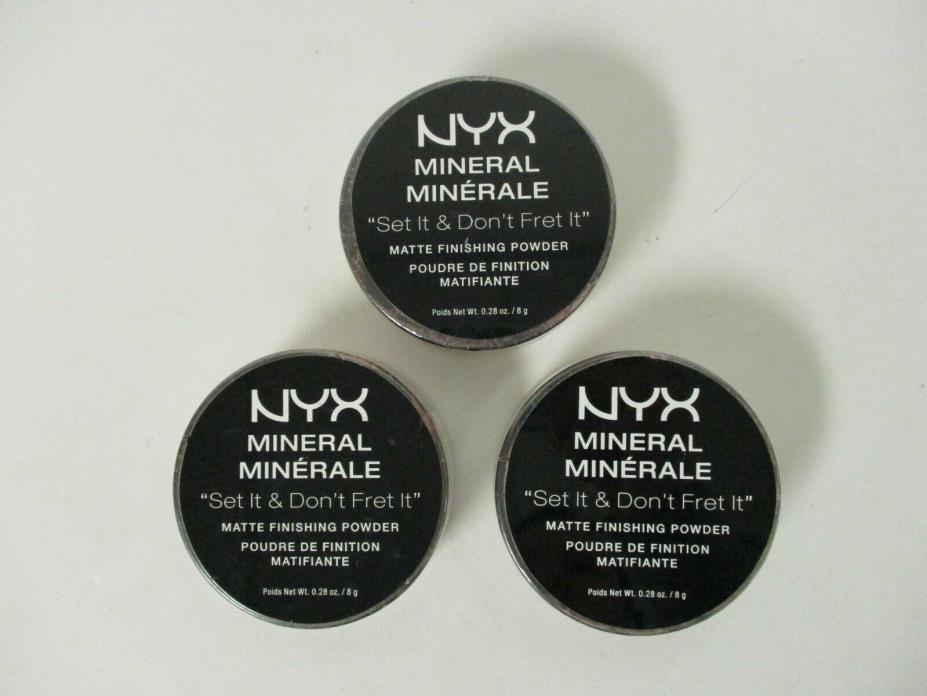 3 NYX MINERAL SET IT & DON'T FRET IT MATTE FINISHING POWDER MED/DARK - AA 17667