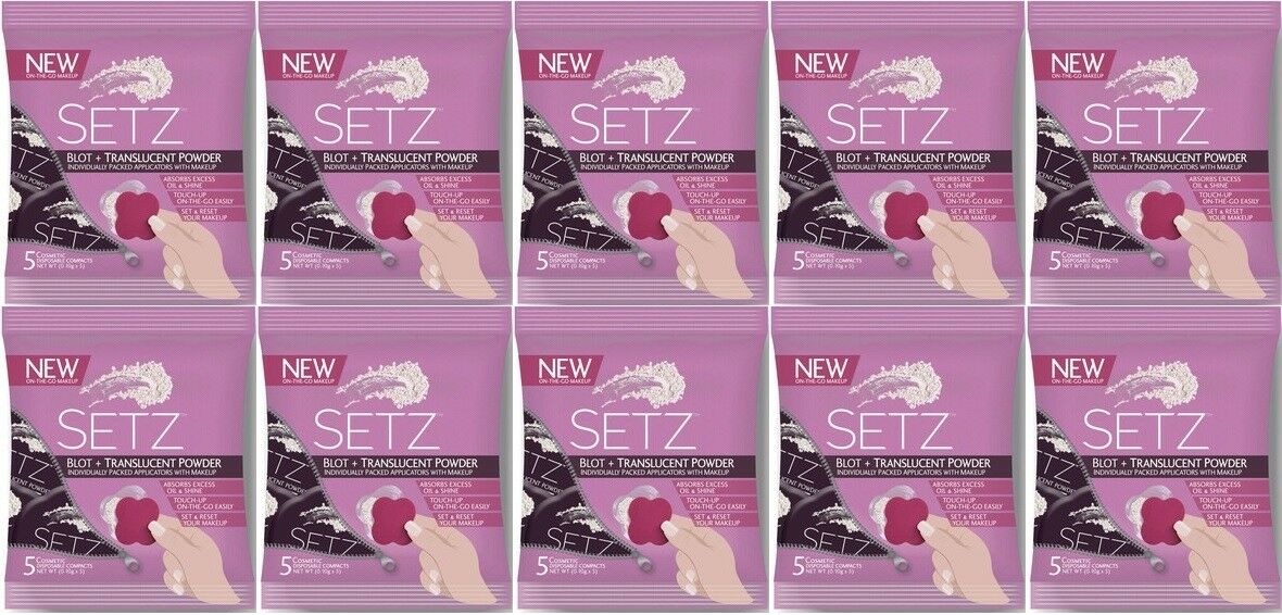 (10) Setz Blot + Translucent Powder On The Go Makeup New & Sealed 5 Compacts EA