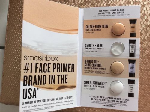 Smashbox Primer 4 Samples Golden Glow-Smooth+Blur-Oil+Shine Control-Lightweight